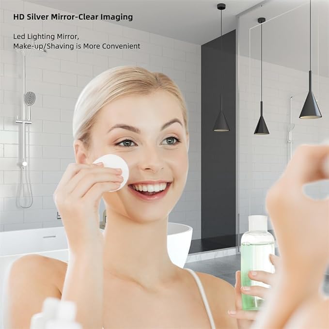 48" x 24" LED Bathroom Mirror Wall-Mounted Anti-Fog Vanity Mirror With Lights Dimmable