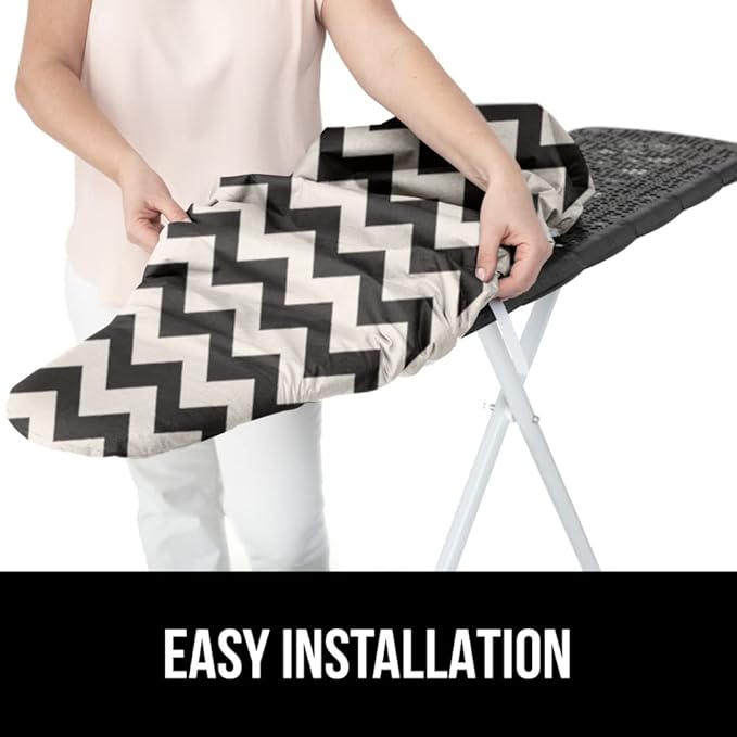The Original GORILLA GRIP Ironing Board Cover and Pad, Silicone Coating, Thick Scorch Resistant Padding, Heavy Duty Iron Covers Standard Boards, Hook and Loop Fastener Strap, Chevron, 15x54