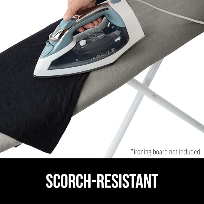 The Original GORILLA GRIP Ironing Board Cover and Pad, Silicone Coating, Thick Scorch Resistant Padding, Heavy Duty Iron Covers Standard Boards, Hook and Loop Fastener Strap, Silver, 15x54