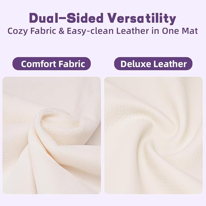 Flannel & PU Leather Baby Play Mat – Padded Baby Play Mat for Floor,1.2" Thick 50x50 Playpen Crawling Mat with Removable Washable Cover,Non Slip Soft Nursery Rug for Toddlers,Infants,Kids, Easy to Clean Yoga Mat