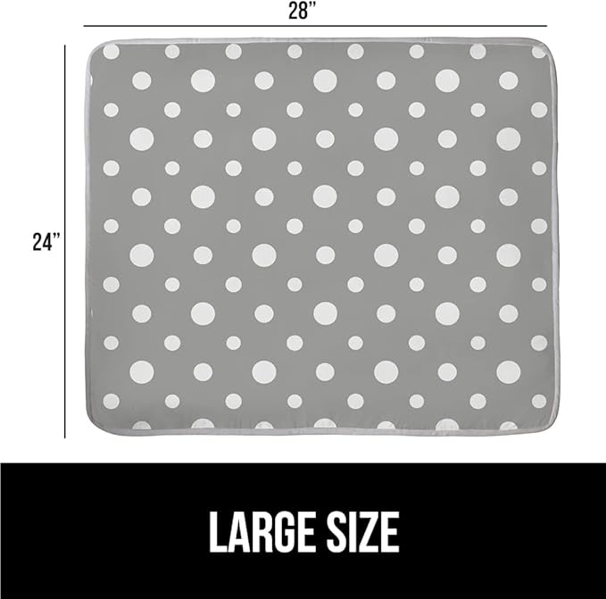 GORILLA GRIP Ironing Mat, Portable Iron Pad, Magnetic Cover and Padding for Top of Washer, Dryer, Tabletop, Countertop, Silicone Coating and Scorch Resistant, Travel Size 28 x 24 in, Dots