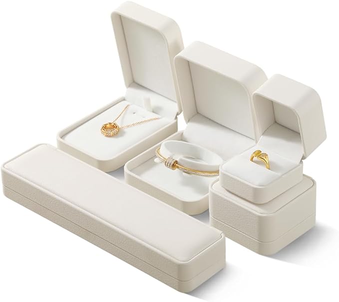 Earring Box, Leather Earring Gift Box,Premium Earring Boxes For Jewelry Gift,Luxury Earring Boxes (White)