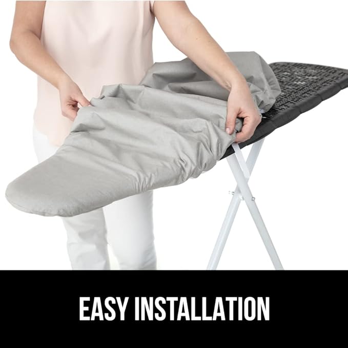 The Original GORILLA GRIP Ironing Board Cover and Pad, Silicone Coating, Thick Scorch Resistant Padding, Heavy Duty Iron Covers Standard Boards, Hook and Loop Fastener Strap, Silver 18x49