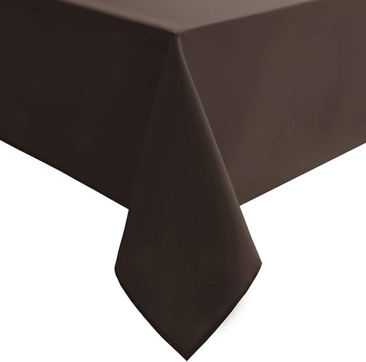 Hiasan Waterproof Tablecloth Rectangle - Washable Fabric Table Cloth for Dining Room Kitchen Birthday Party and Outdoor Use, Chocolate, 60 x 140 Inch