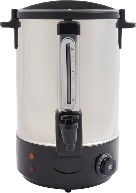 Electric Hot Water Dispenser 90 Cups Commercial Coffee Percolator & Beverage Dispenser w/Temperature Control, Stainless Steel Coffee Urn for Coffee & Tea