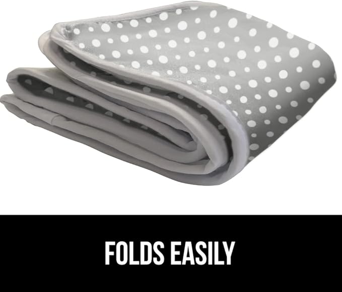 GORILLA GRIP Ironing Mat, Portable Iron Pad, Magnetic Cover and Padding for Top of Washer, Dryer, Tabletop, Countertop, Silicone Coating and Scorch Resistant, Travel Size 28 x 24 in, Dots
