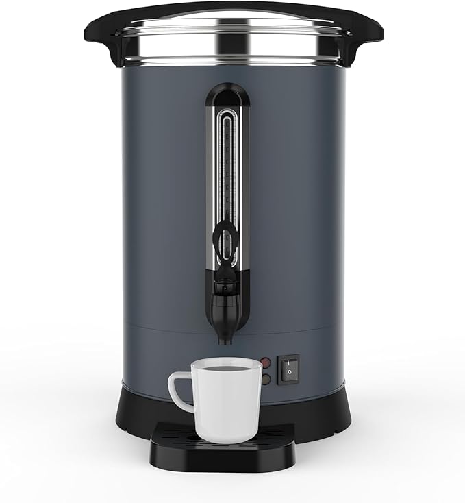 Large Commercial Coffee Urn 90 Cup/14L Coffee Dispenser,3.8Gal Stainless Steel Electric Coffee Maker with Double Wall Insulation, Hot Beverage & Water Dispenser