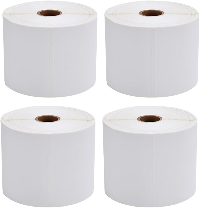 MFLABEL® 4x6 Direct Thermal Shipping Labels - 4 Rolls of 450 Labels/Roll, Compatible with Zebra 2844/ZP450/ZP500/ZP505, USPS/FedEx/UPS/Amazon Shipping, Smudge-Resistant & Permanent Adhesive