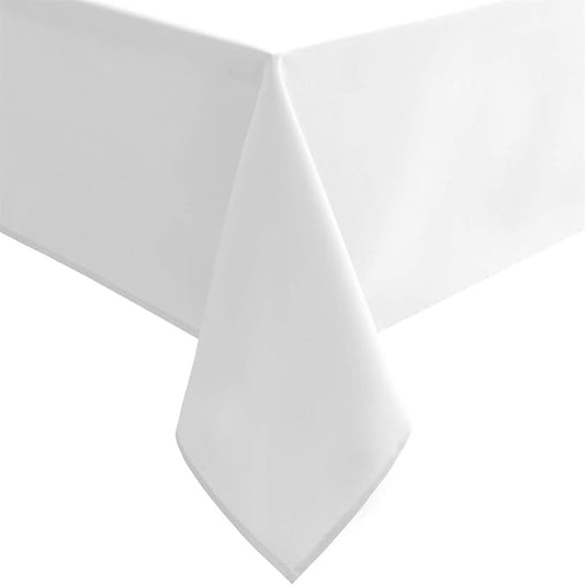 Hiasan White Rectangle Tablecloth - Waterproof and Spillproof Washable Fabric Table Cloth for Dining Room Kitchen Party and Outdoor, 60 x 84 Inch