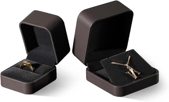 Leather Bracelet Gift Box for Men - Premium Small Luxury Bangle Box (Brown)