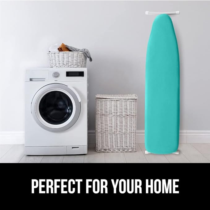 The Original GORILLA GRIP Ironing Board Cover and Pad, Silicone Coating, Thick Scorch Resistant Padding, Heavy Duty Iron Covers Standard Boards, Hook and Loop Fastener Strap, Turquoise, 15x54