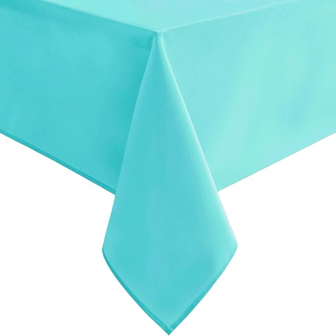 Hiasan Solid Rectangle Tablecloth Aqua - Waterproof Washable Oblong Fabric Table Cloth for Dining Room Kitchen and Outdoor Use, 30 x 60 Inch
