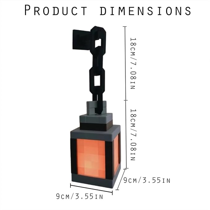Pixelated Lantern Night Light - Rechargeable 16-Color LED Mood Light w/Remote & Touch Control, Portable Wall/Table Lamp for Bedroom Decor, Kids Room, Camping & Gifts