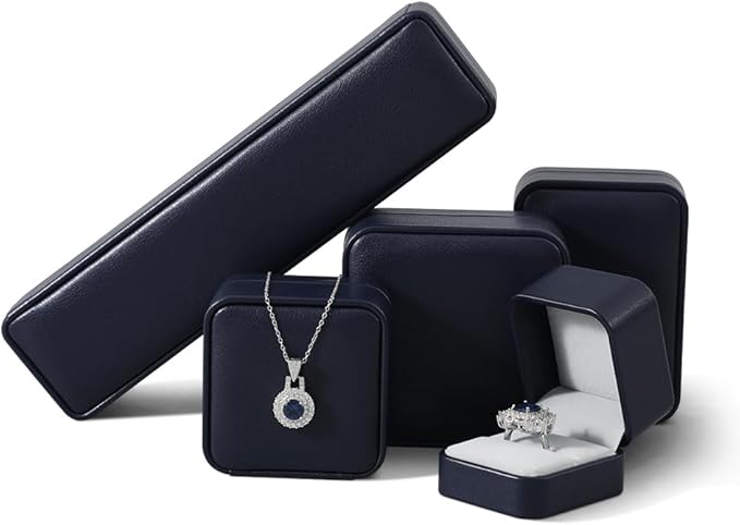 Earring Jewelry Box, Leather Earrings Box,Premium Jewelry Box Earrings,Luxury Earring Case (Blue)