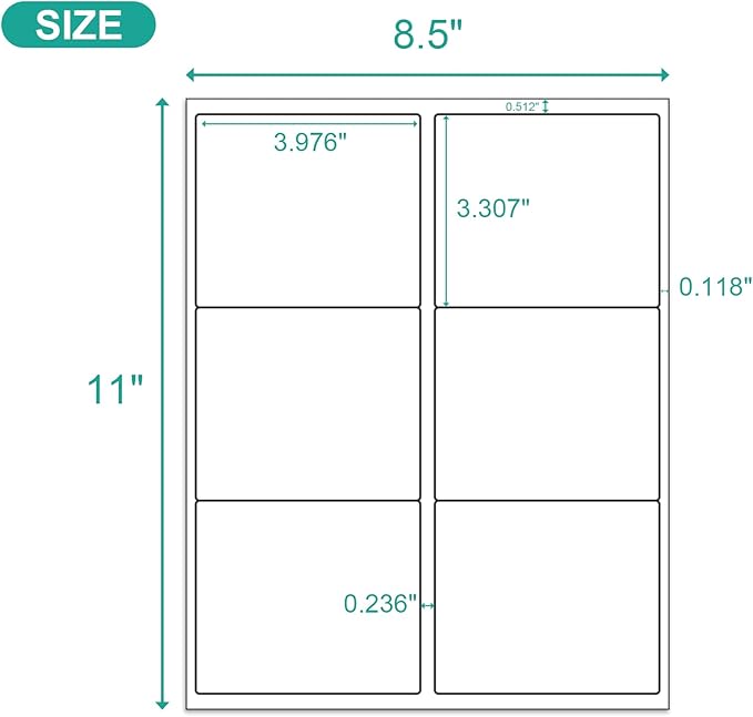 MFLABEL 3-1/3" x 4" FBA Shipping Labels - 6-UP on 8.5x11 Sheet, 100 Sheets (600 Labels) | Easy Peel & Pop-Out Design for Laser & Inkjet Printers | Address Labels for Amazon FBA, UPS, FedEx