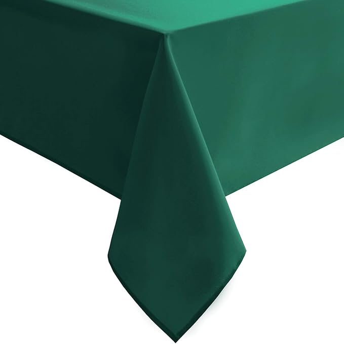Hiasan Square Tablecloth - Waterproof Washable Polyester Table Cloth for Dining Room Birthday Party, Emerald Green, 30 x 30 Inch