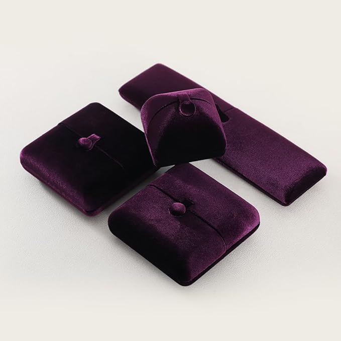 Velvet Bracelet Box，Ceremony Gift Boxes for Jewelry Display，Bracelets Holder for Women，Men Valentine Gifts Case (Purple)