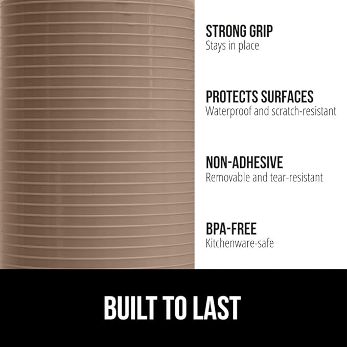 GORILLA GRIP DuraGuard Shelf Liner, 24x30 Non-Adhesive Cabinet Liners for Kitchen Drawers, Shelves, Refrigerator, Pantry Storage, Bathroom Closet, Durable Waterproof BPA Free Ribbed Plastic, Beige