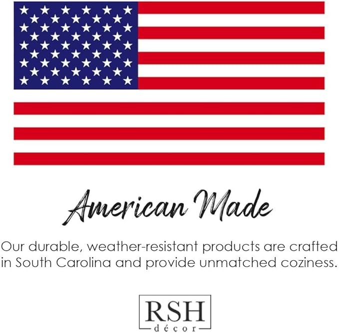 RSH DECOR: Tufted Adirondack Chair Cushion | 42.5” x 21” | All-Weather Spun Fabric | Water and Fade-Resistant | Outdoor Cushion for Patio Furniture | Navy & White Stripe