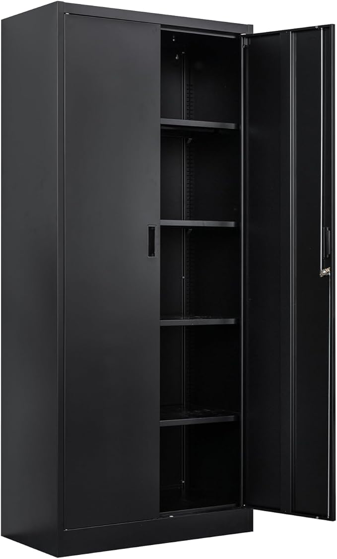 Storage Cabinet, 72 Inch Tall Metal Storage Cabinet with Doors and Shelves,Heavy Duty Metal Cabinet, Pantry Cabinets for Kitchen Storage, Garage Cabinet for Living, Dining Room.