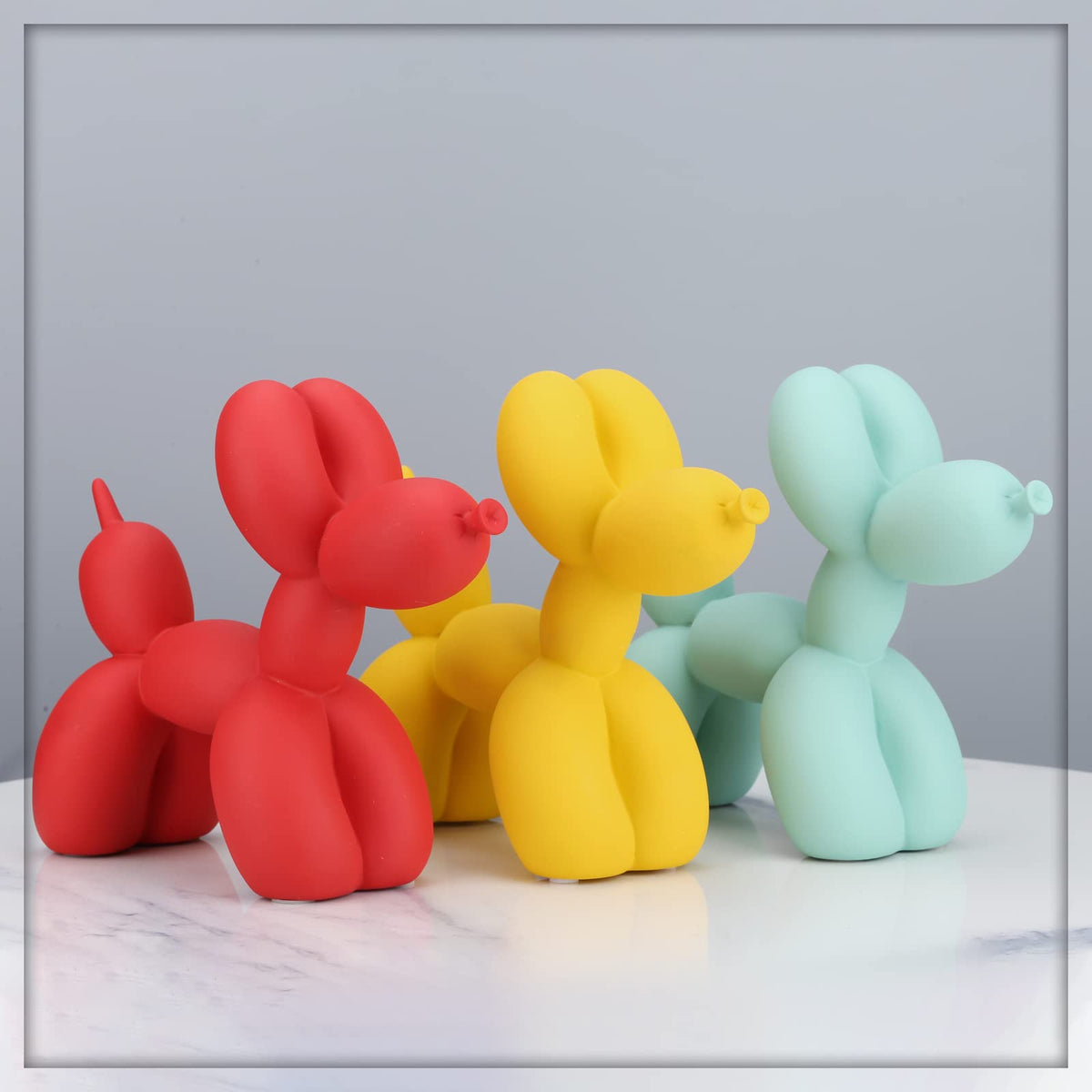 XIAOMAGG Creative Balloon Dog Sculpture Modern Home Decoration Trendy Animal Art Ornaments Collection Figurine Bedroom Living Room Office Desktop Resin Decors