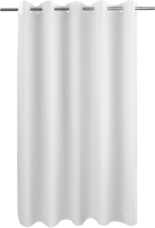 Extra Long Shower Curtain No Hooks or Liner Needed - Soft Microfiber 84" Long Fabric Shower Curtain Liner Set, Machine Washable & Water Repellent, White