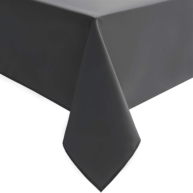 Hiasan Rectangle Tablecloth Grey - Wrinkle Resistant and Waterproof Washable Polyester Fabric Table Cloth for Dining Party and Outdoor Use, 54 x 80 Inch