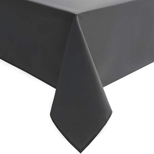 Hiasan Rectangle Tablecloth Grey - Wrinkle Resistant and Waterproof Washable Polyester Fabric Table Cloth for Dining Party and Outdoor Use, 60 x 140 Inch