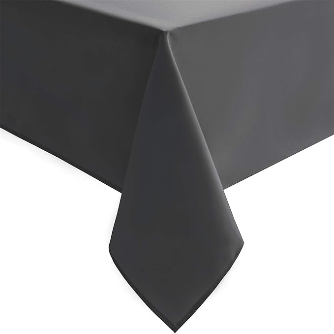 Hiasan Gray Rectangle Tablecloth - Waterproof Spillproof and Wrinkle Resistant Washable Polyester Table Cloth for Dining Party, 80 x 80 inch