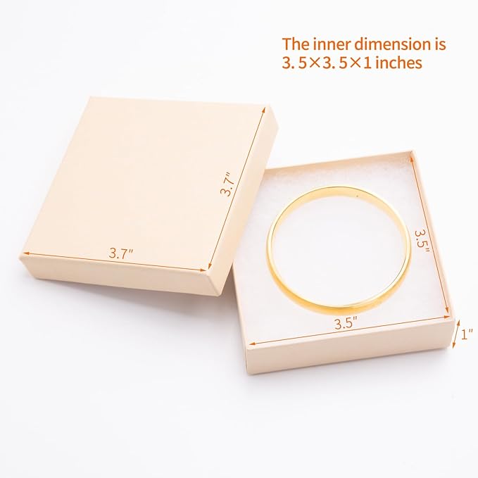 Magicool 96 Pack 3.5x3.5x1 Inch Cardboard Jewelry Boxes,Used for Necklaces,Bracelets,Earrings,Jewelry,Small Gift Packaging,Jewelry Gift Boxes with Lids and Filled with Cotton(Brown)