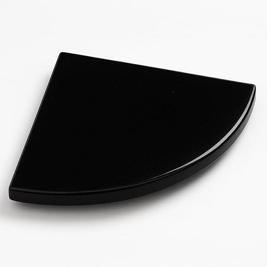 9 Inch Super Black Engineered Marble Corner Shower Shelf Bathroom Caddy, Wall Mounted Shower Shelf, Classic Flatback Design (1)