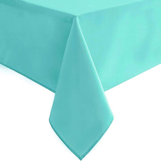 Hiasan Light Blue Rectangle Tablecloth - Waterproof Washable Polyester Fabric Table Cloth for Buffect Dining Birthday Party Wedding, 54 x 80 Inch