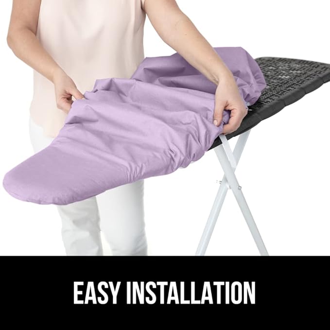 The Original GORILLA GRIP Ironing Board Cover and Pad, Silicone Coating, Thick Scorch Resistant Padding, Heavy Duty Iron Covers Standard Boards, Hook and Loop Fastener Strap, Light Purple, 15x54