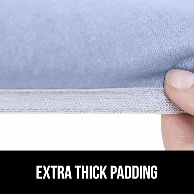 The Original GORILLA GRIP Ironing Board Cover and Pad, Silicone Coating, Thick Scorch Resistant Padding, Heavy Duty Iron Covers Standard Boards, Hook and Loop Fastener Strap, Blue 18x49