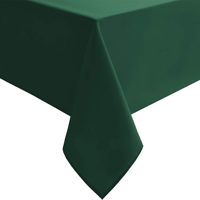 Hiasan Waterproof Tablecloth Rectangle - Washable Fabric Table Cloth for Dining Room Kitchen Birthday Party and Outdoor Use, Hunter Green, 54 x 80 Inch