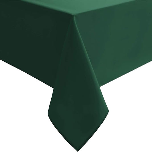 Hiasan Hunter Green Tablecloth for Rectangle Tables - Waterproof and Spillproof Washable Fabric Table Cloth for Dining Room Kitchen Party, 60 x 102 Inch