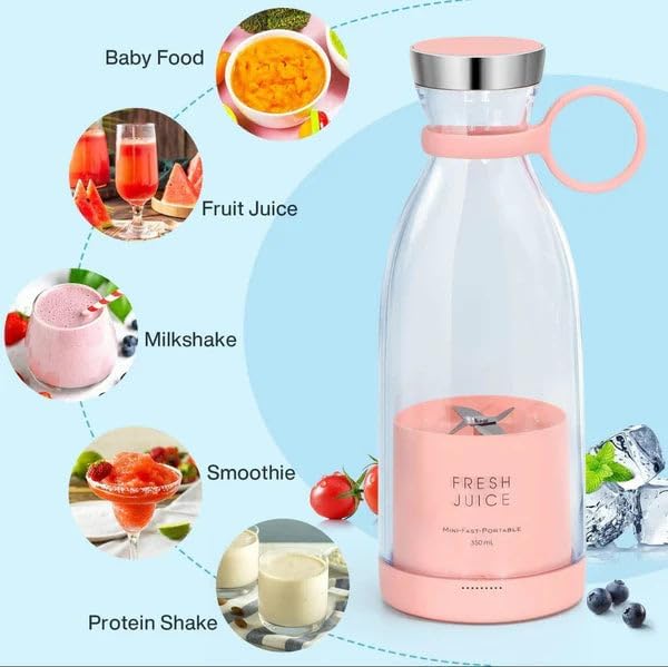 JuiceNGobrand - JuiceNGo Portable Blender, Cordless Juice N Go Portable Blender for Smoothies, Smoothie Blenders with Stainless Steel Blades for Shakes and Smoothies (White-A)