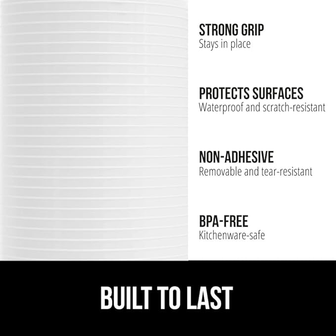 GORILLA GRIP DuraGuard Shelf Liner, 17.5x30 Non-Adhesive Cabinet Liners for Kitchen Drawers, Shelves, Refrigerator, Pantry Storage, Bathroom Closet, Durable Waterproof BPA Free Ribbed Plastic, White