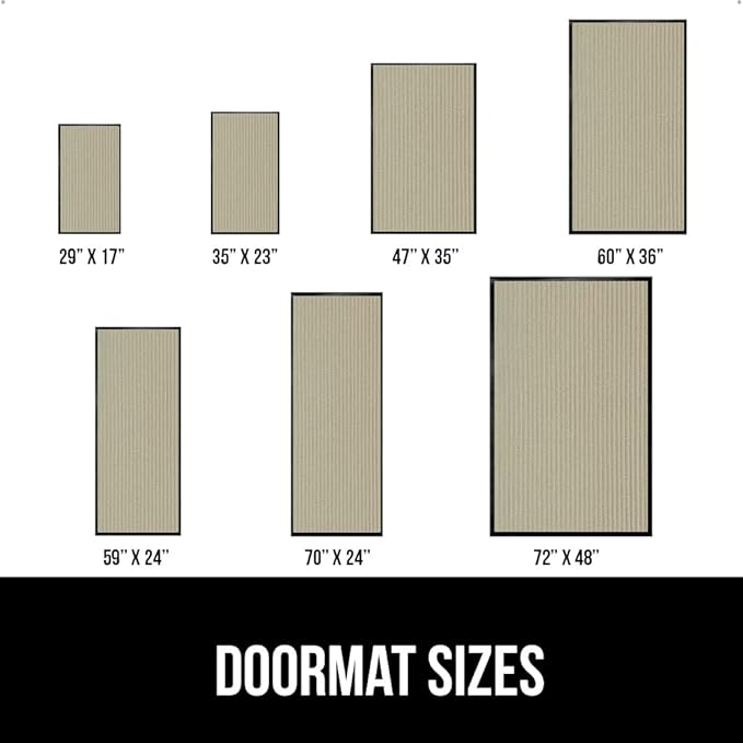 GORILLA GRIP Traffic Guard Door Mat, 2 Pack, Heavy Duty Waterproof Doormat, Commercial Office Space Welcome Mats, Stain and Fade Resistant, Low Profile, Strong Rubber Backing, 35x23, Beige