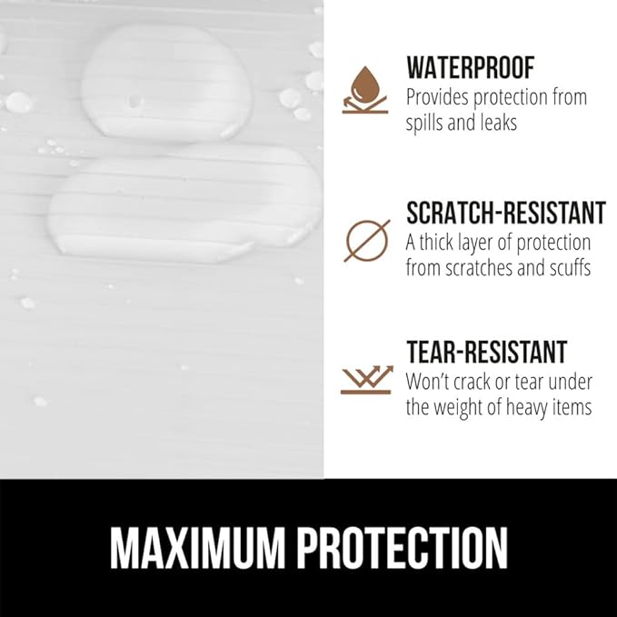 GORILLA GRIP DuraGuard Shelf Liner, 20x30 Non-Adhesive Cabinet Liners for Kitchen Drawers, Shelves, Refrigerator, Pantry Storage, Bathroom Closet, Durable Waterproof BPA Free Ribbed Plastic, White