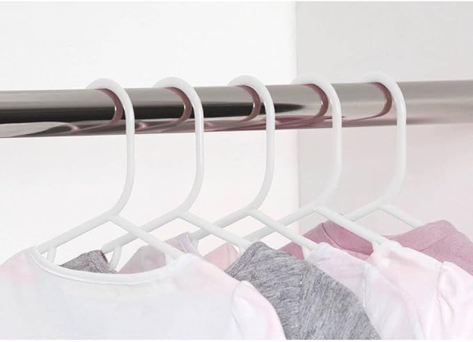 Clothes Hangers 60 Pack Plastic - Heavy Duty Space Saving Coat, Velvet Hangers, Pant Hangers for Closet Organization - Durable Non-Slip, White Wardrobe Essentials Bulk Storage
