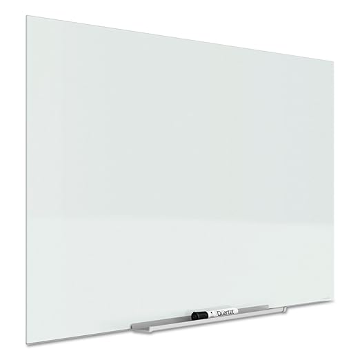 Quartet Glass Whiteboard, Magnetic Dry Erase Board, Wall Mounted Whiteboard for Office, School and Home, 74" x 42", White (G7442IMW)