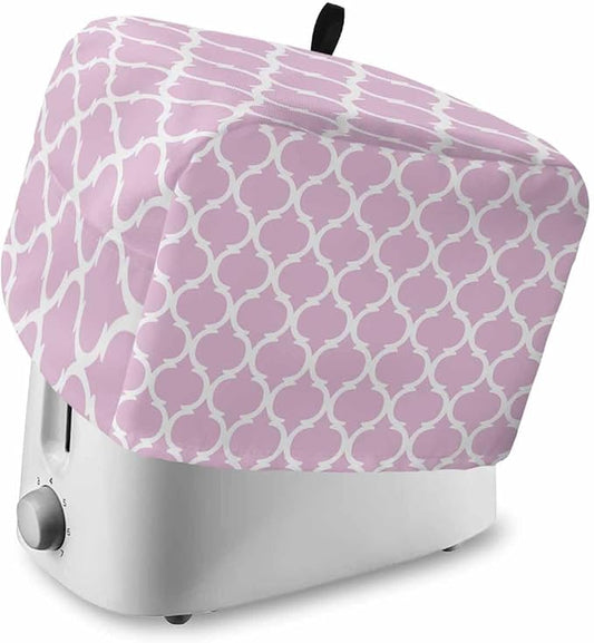 Toaster Cover 2 Slice Geometric Pattern Trellis Toaster Oven Cover with Pockets Morocco Style Pink Dustproof Bakeware Protector Small Kitchen Appliance Dust Covers and Fingerprint Protection for Women