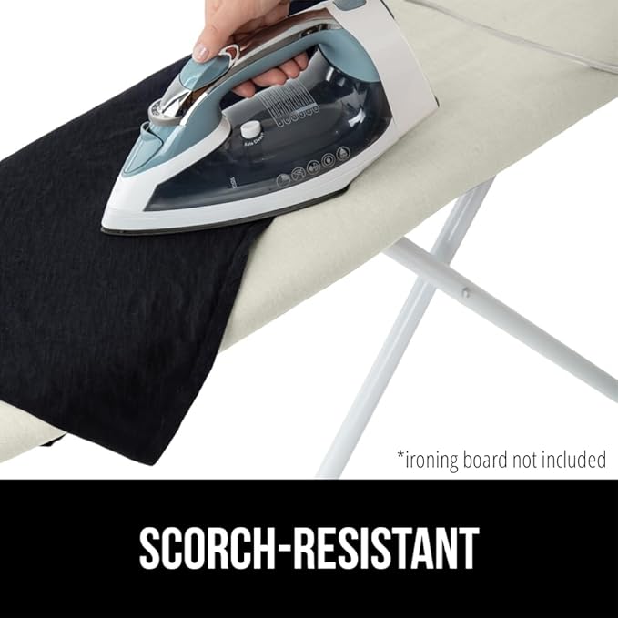 The Original GORILLA GRIP Ironing Board Cover and Pad, Silicone Coating, Thick Scorch Resistant Padding, Heavy Duty Iron Covers Standard Boards, Hook and Loop Fastener Strap, Linen, 15x54