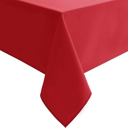 Hiasan Red Tablecloth for Rectangle Tables - Waterproof and Spillproof Washable Christmas Fabric Table Cloth for Dining Room Kitchen Party, 60 x 102 Inch
