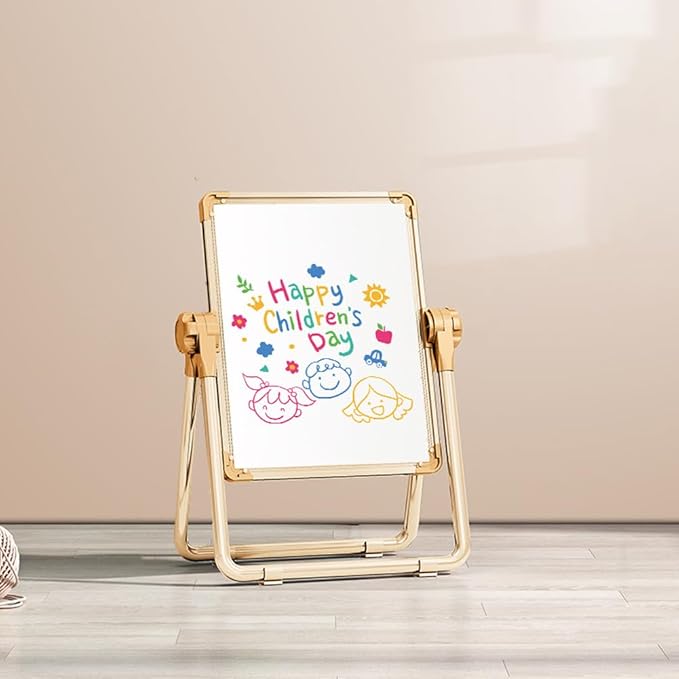 Adjustable Kids Drawing Easel with Magnetic Whiteboard&Chalkboard Double Sided Drawing Board Easy to Clean 360 ° Rotating, Ideal Christmas Gift for Children 36+ Months（31.5"X15"）