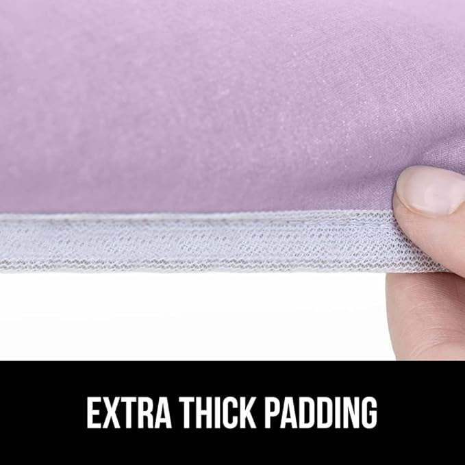 The Original GORILLA GRIP Ironing Board Cover and Pad, Silicone Coating, Thick Scorch Resistant Padding, Heavy Duty Iron Covers Standard Boards, Hook and Loop Fastener Strap, Light Purple, 15x54