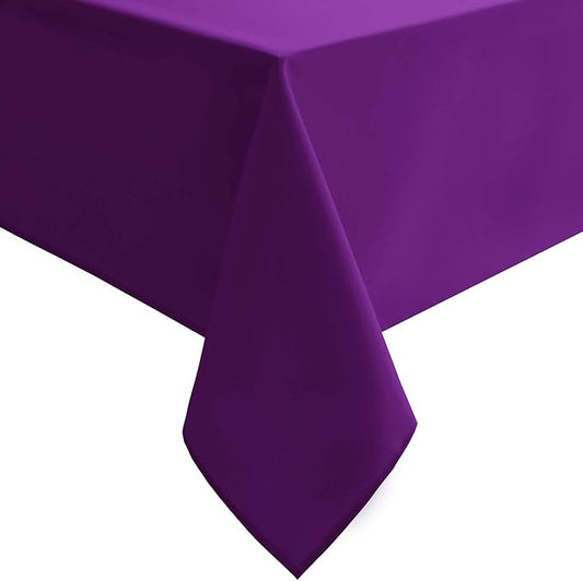 Hiasan Waterproof Tablecloth Rectangle - Washable Fabric Table Cloth for Dining Room Kitchen Birthday Party and Outdoor Use, Royal Purple, 54 x 80 Inch