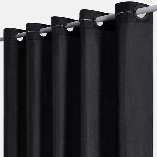 Furlinic No Hook Extra Long Shower Curtain 96 Length,Polyester Cloth Fabric Bathroom Curtain with 10 Built-in Grommets,Waterproof & Machine Washable,78 x 96 Inch