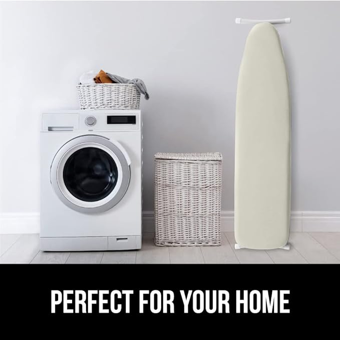 The Original GORILLA GRIP Ironing Board Cover and Pad, Silicone Coating, Thick Scorch Resistant Padding, Heavy Duty Iron Covers Standard Boards, Hook and Loop Fastener Strap, Linen, 15x54